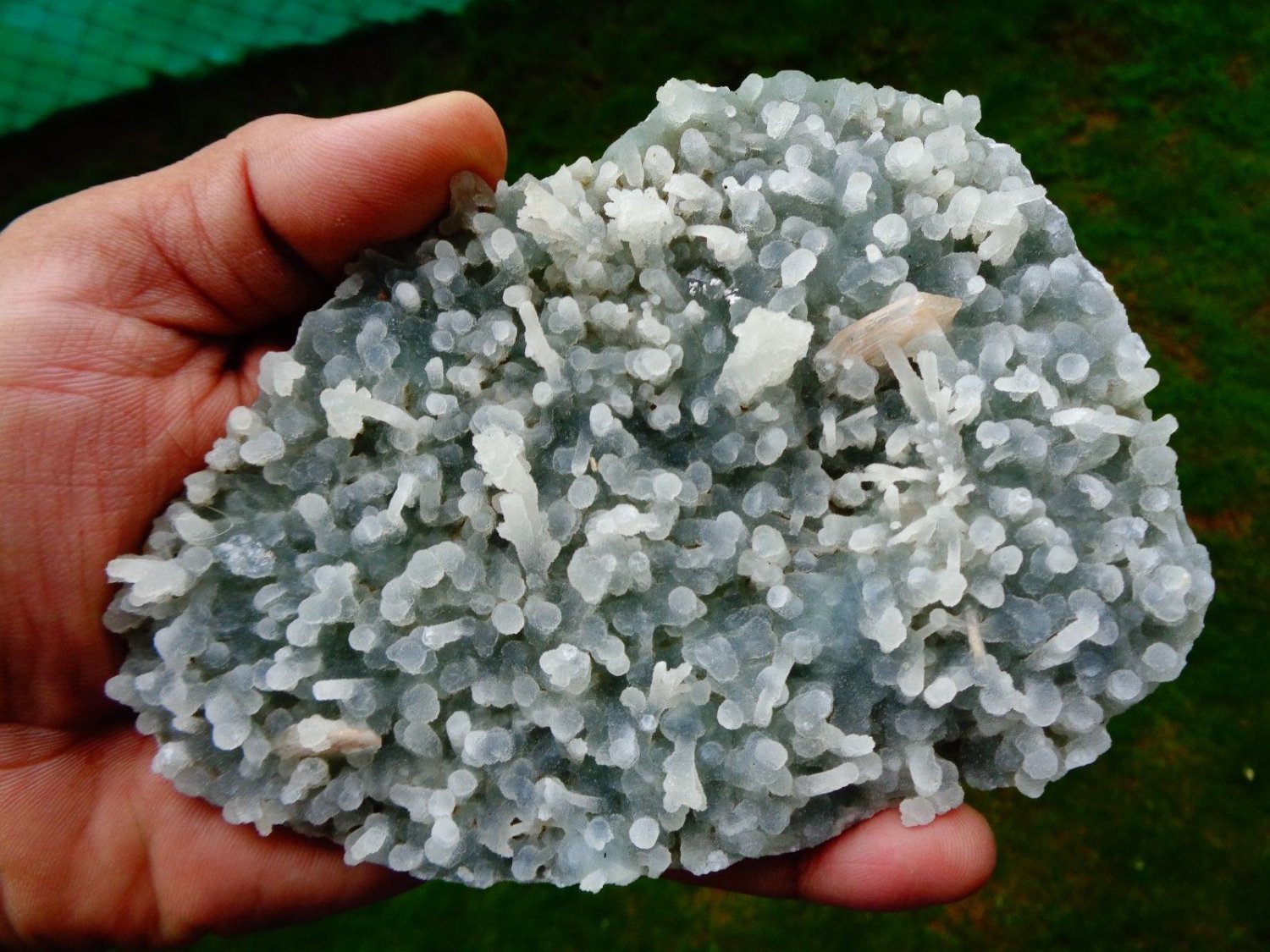 STILBITE CHALCEDONY ON MINERALS SPECIMEN  B# -6