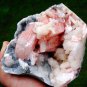 STILBITE WITH HEULANDITE ON CHALCEDONY MINERAL SPECIMEN # B-1