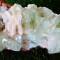 APOPHYLLITE GREEN SLIM WITH STILBITE MINERAL SPECIMEN #B-1