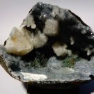 CALCITE QUARTZ WITH STILBITE IN AMETHYST GEODE  E-#3-11