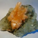 ORANGE STILBITE WITH APOPHYLLITE CRYSTAL BUNCH SPECIMEN E-#3-44