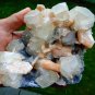APOPHYLLITE CRYSTAL WITH STILBITE BLADE ON CHALCEDONY B# -6