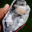 GOOSECREEKITE WITH HEULANDITE ON CHALCEDONY MINERAL SPECIMEN # L-5