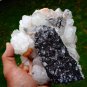 APOPHYLLITE WITH STILBITE ON CHALCEDONY MINERAL SPECIMEN #R-2