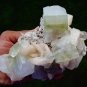 APOPHYLLITE WITH STILBITE ON WHITE MINERAL SPECIMEN # A-3