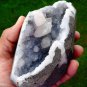 CALCITE IN AMETHYST GEODE MINERAL SPECIMEN # A-3