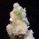 GLORIOUS GREEN APOPHYLLITE FLOWER WITH STILBITE BLADE BUNCH ON MATRIX  !!S-4