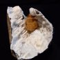 SHINY CALCITE WITH EPI-STILBITE IN WHITE GEODE E-#3-03