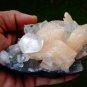 APOPHYLLITE POINTED CRYSTAL WITH STILBITE BLADE ON CHALCEDONY !! L-4