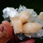 APOPHYLLITE POINTED CRYSTAL WITH STILBITE BLADE ON CHALCEDONY !! L-4