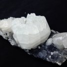 APOPHYLLITE ON BLACK CHALCEDONY MINERAL SPECIMEN # G-4
