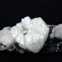 APOPHYLLITE ON BLACK CHALCEDONY MINERAL SPECIMEN # G-4