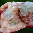 APOPHYLLITE GLASSY CRYSTAL ON STILBITE MATRIX V-2