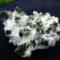 HEULANDITE GREEN CRYSTALS ON WHITE MINERAL SPECIMEN # G-4