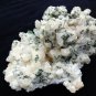 HEULANDITE GREEN CRYSTALS ON WHITE MINERAL SPECIMEN # G-4