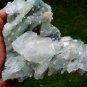 APOPHYLLITE CRYSTAL WITH STILBITE BLADE ON CHALCEDONY STALACTITE  !!! G-3