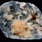 FABULOUS STILBITE BLADE BUNCH ON BLACK CHALCEDONY S3-16