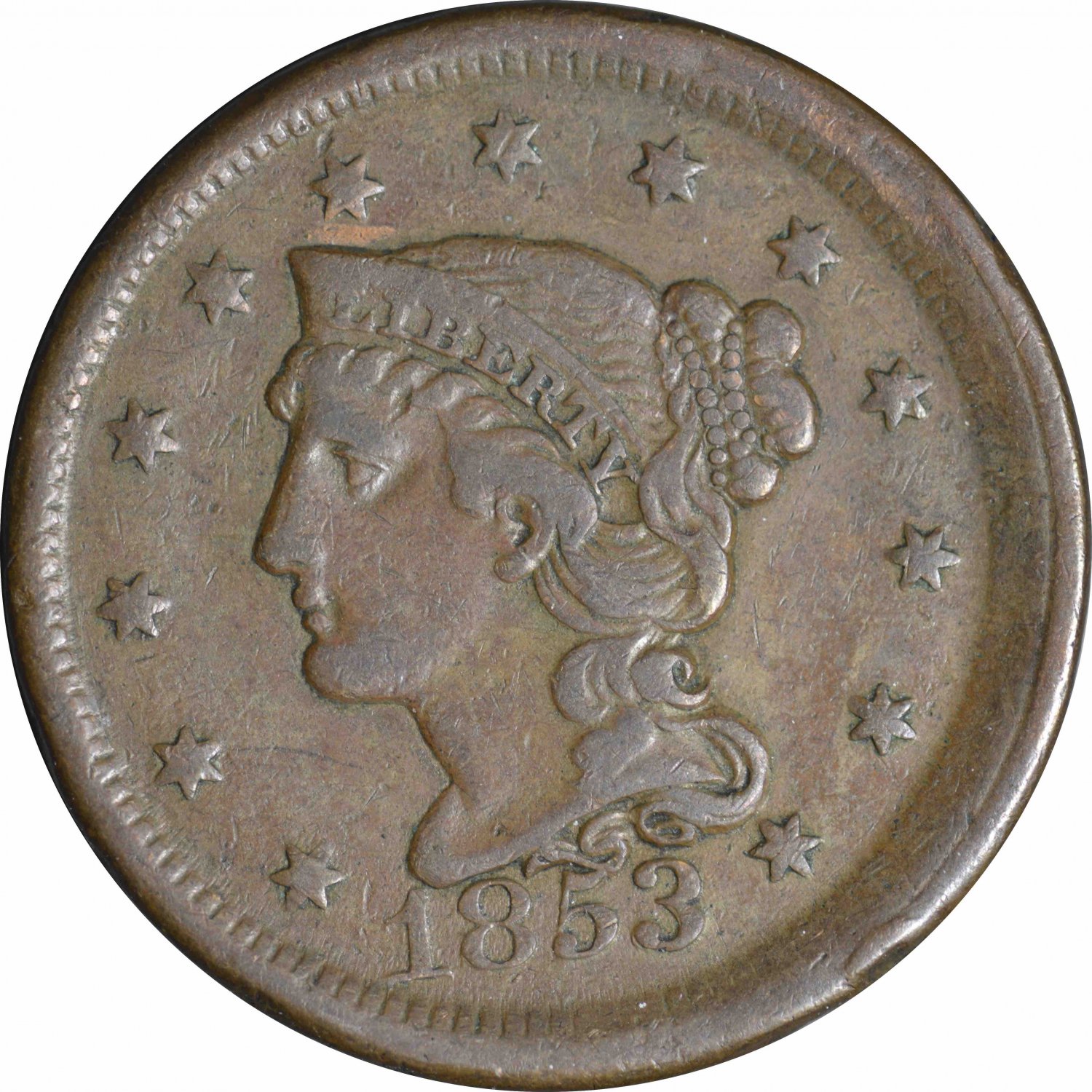 1853 Large Cent VF 1853-large-cent-vf