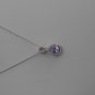 Sterling Silver Pear Shaped Amethyst CZ Pendant and Chain