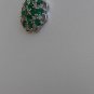 Sterling Silver Flower Shaped Nano Green CZ Pendant and Chain