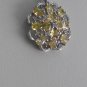 Sterling Silver Flower Shaped Yellow CZ Pendant and Chain