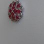 Sterling Silver Flower Shaped Corundum CZ Pendant and Chain