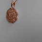 Sterling Silver Flower Shaped Light Champagne CZ Pendant and Chain