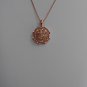 Sterling Silver Flower Shaped Light Champagne CZ Pendant and Chain