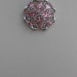 Sterling Silver Flower Shaped Pink CZ Pendant and Chain