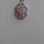 Sterling Silver Flower Shaped Pink CZ Pendant and Chain