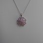 Sterling Silver Flower Shaped Pink CZ Pendant and Chain