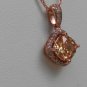 Sterling Silver Radiant Cut Light Champagne CZ Pendant and Chain