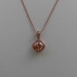 Sterling Silver Radiant Cut Light Champagne CZ Pendant and Chain