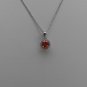 Sterling Silver Circle Light Orange CZ Pendant and Chain
