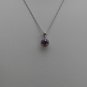 Sterling Silver Circle Amethyst CZ Pendant and Chain
