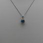 Sterling Silver Circle Blue Topaz CZ Pendant and Chain