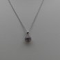 Sterling Silver Circle Pink CZ Pendant and Chain