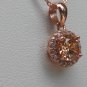 Sterling Silver Circle Light Champagne CZ Pendant and Chain