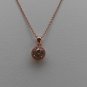 Sterling Silver Circle Light Champagne CZ Pendant and Chain
