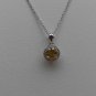 Sterling Silver Circle Yellow CZ Pendant and Chain