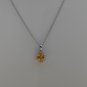 Sterling Silver Oval Yellow CZ Pendant and Chain
