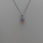 Sterling Silver Oval Lavender CZ Pendant and Chain