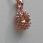 Sterling Silver Oval Light Champagne CZ Pendant and Chain