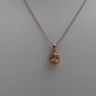 Sterling Silver Oval Light Champagne CZ Pendant and Chain