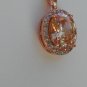 Sterling Silver Large Circle Light Champagne CZ Pendant and Chain