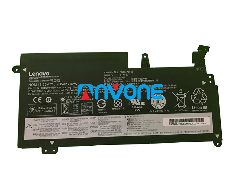 Lenovo ThinkPad S2 20GUA005CD Battery 01AV401 SB10J78998 11.25V 42Wh 3.735Ah