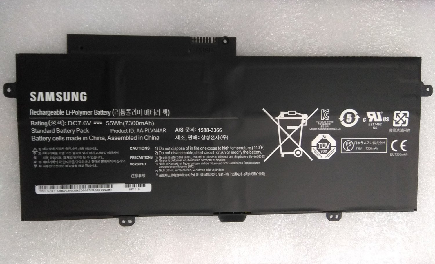 Samsung NP940X3G-K02 NP940X3G-K02AR NP940X3G-K02AT Battery