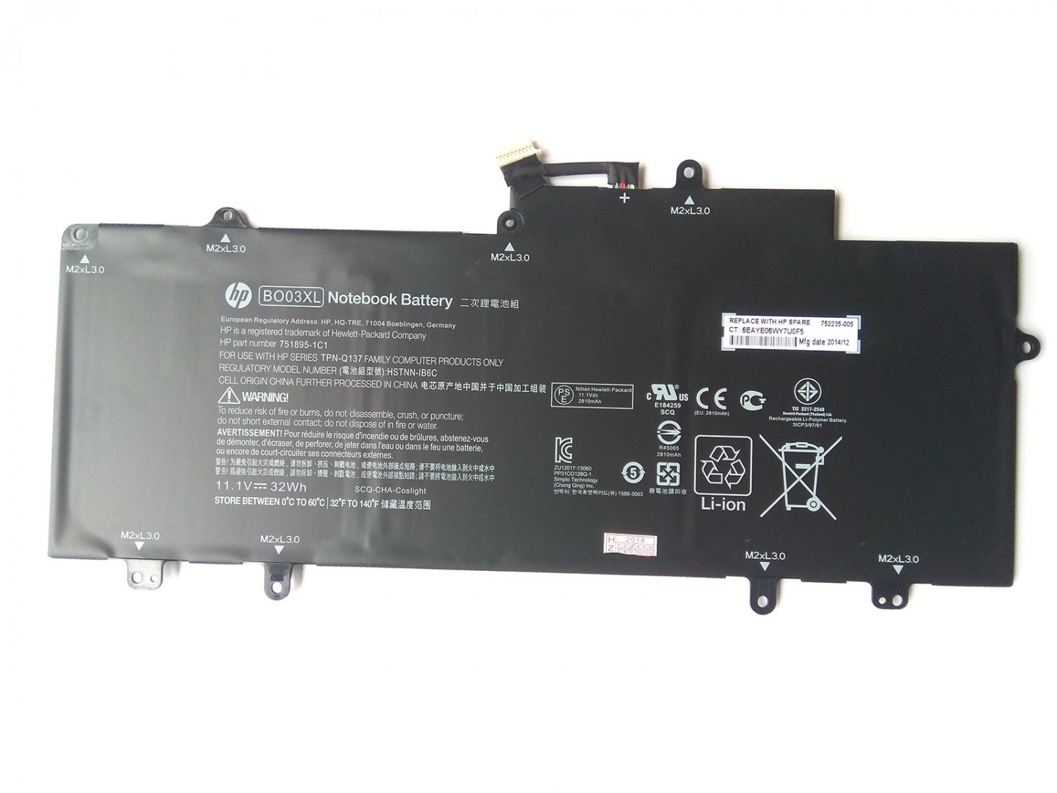 HSTNN-IB6P HP 14-X007TU 14-P080NO 14-Z000NS 14-X008TU Battery