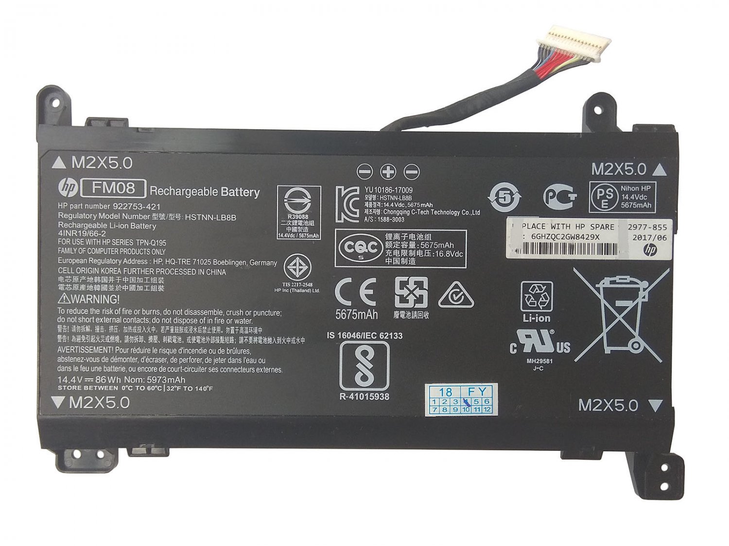 Genuine 922977-855 FM08 Battery 922752-421 For HP Omen 17-an039ur 17-an040nd