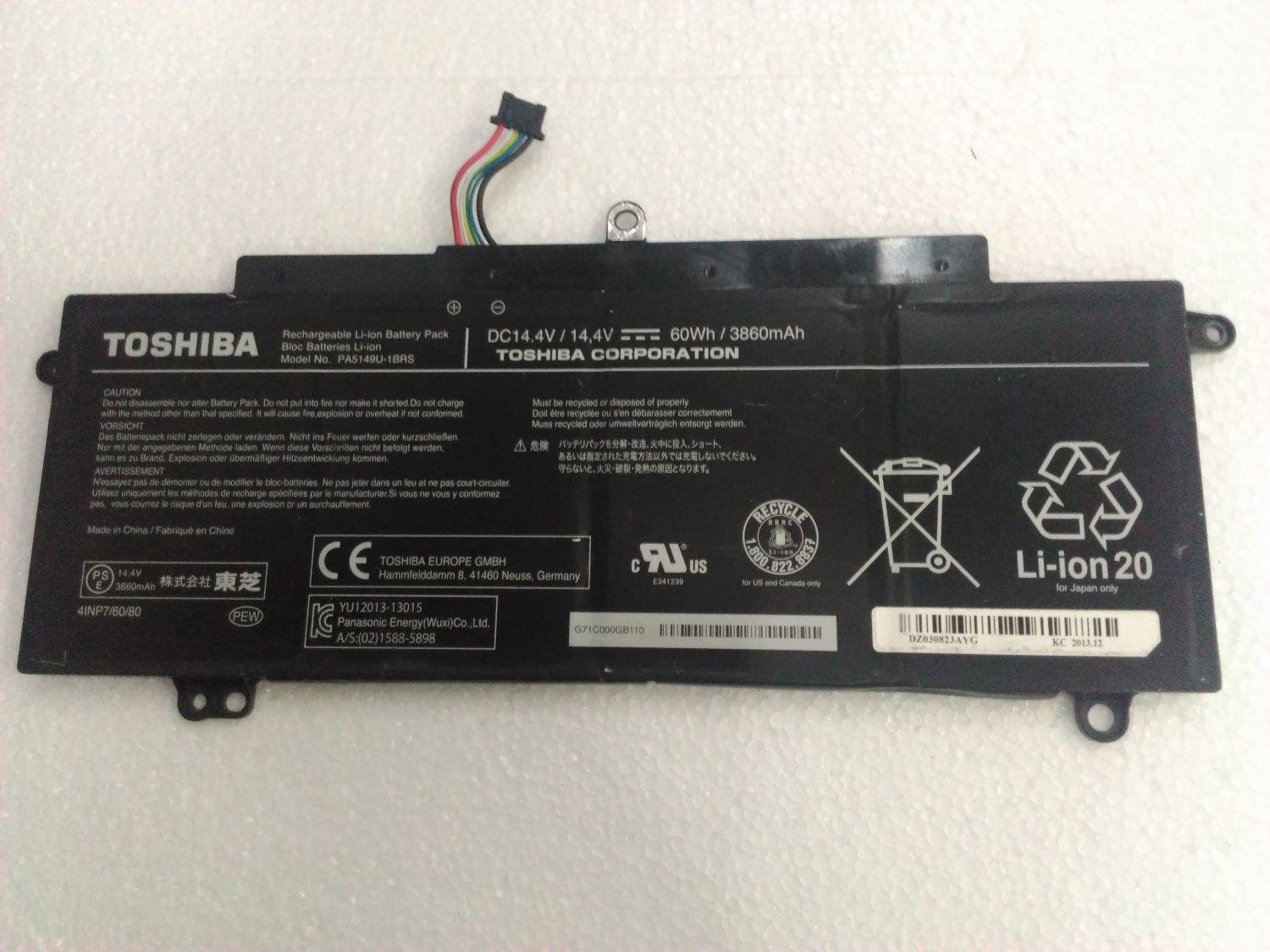 PA5149U-1BRS Battery For Toshiba Z40-A-17P Z40-A-17R Z40-A-17W Z40-A-180